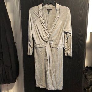 BCBGMAXAZRIA Heather Gray Jersey Knit Dress, L